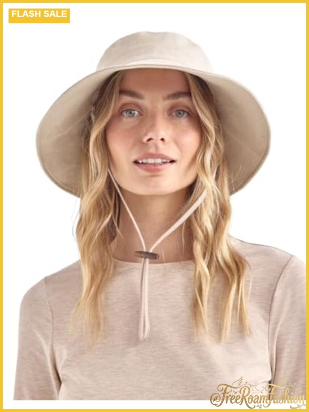 Solbari Women's Resort Wide Brim Sun Hat UPF 50+ Cotton Linen Packable